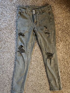 American Eagle Olive Green Super Stretch Jeans